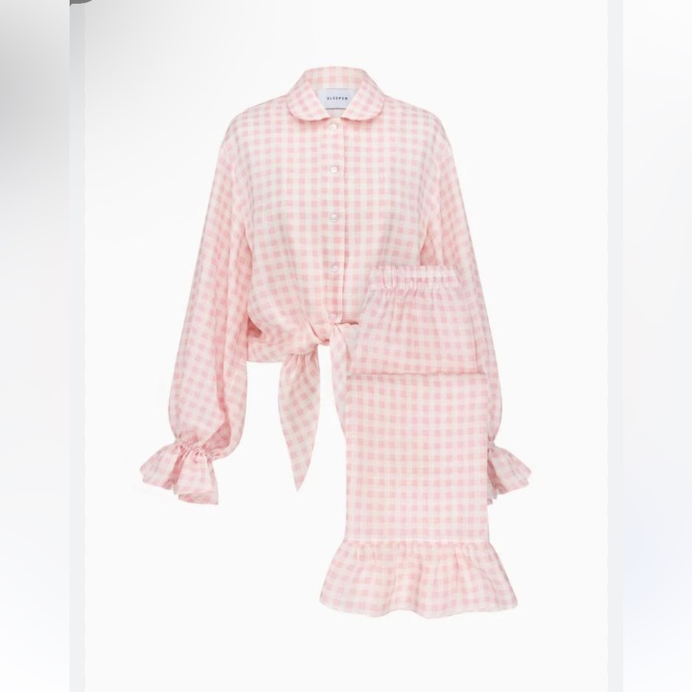 Sleeper Rumba Pink and White Gingham Pajama Lounge Set